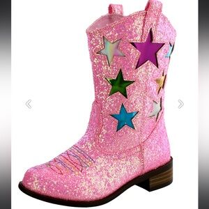 Cute To The Core Girls' Metallic Star Western Cowboy
Ryder Boots